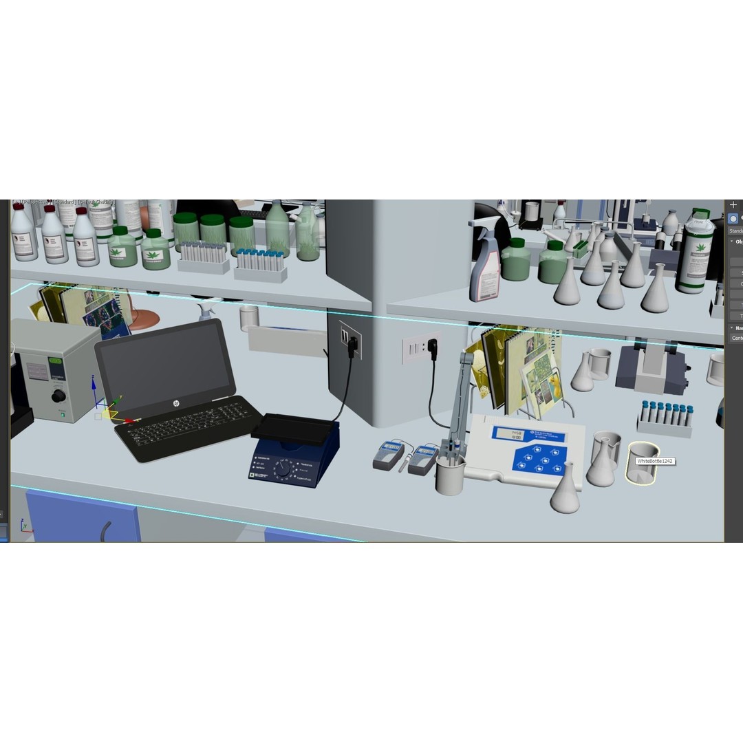 Laboratory 3D Model – Low Poly Medical Interior, FBX, OBJ - View 22
