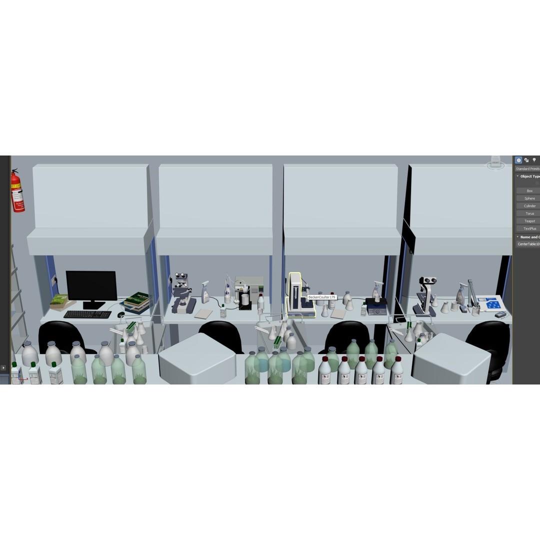 Laboratory 3D Model – Low Poly Medical Interior, FBX, OBJ - View 25