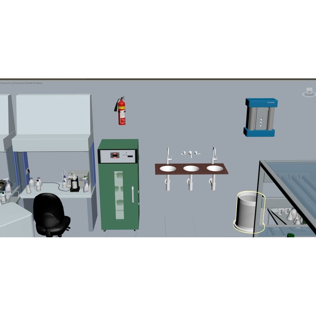 Laboratory 3D Model – Low Poly Medical Interior, FBX, OBJ - View 26