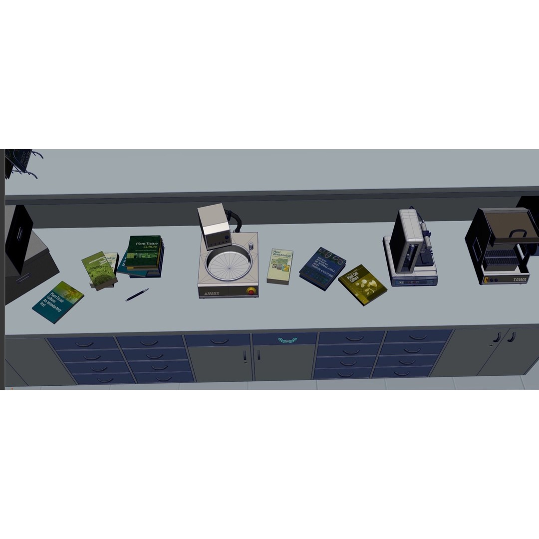 Laboratory 3D Model – Low Poly Medical Interior, FBX, OBJ - View 9