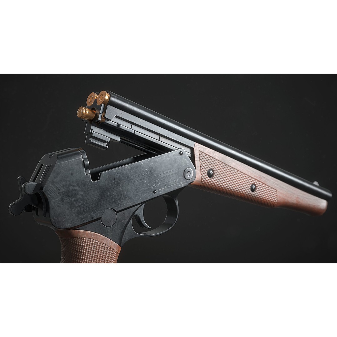 TP 82 Shotgun 3D Model – Low Poly Rigged PBR Asset, FBX, OBJ - View 4
