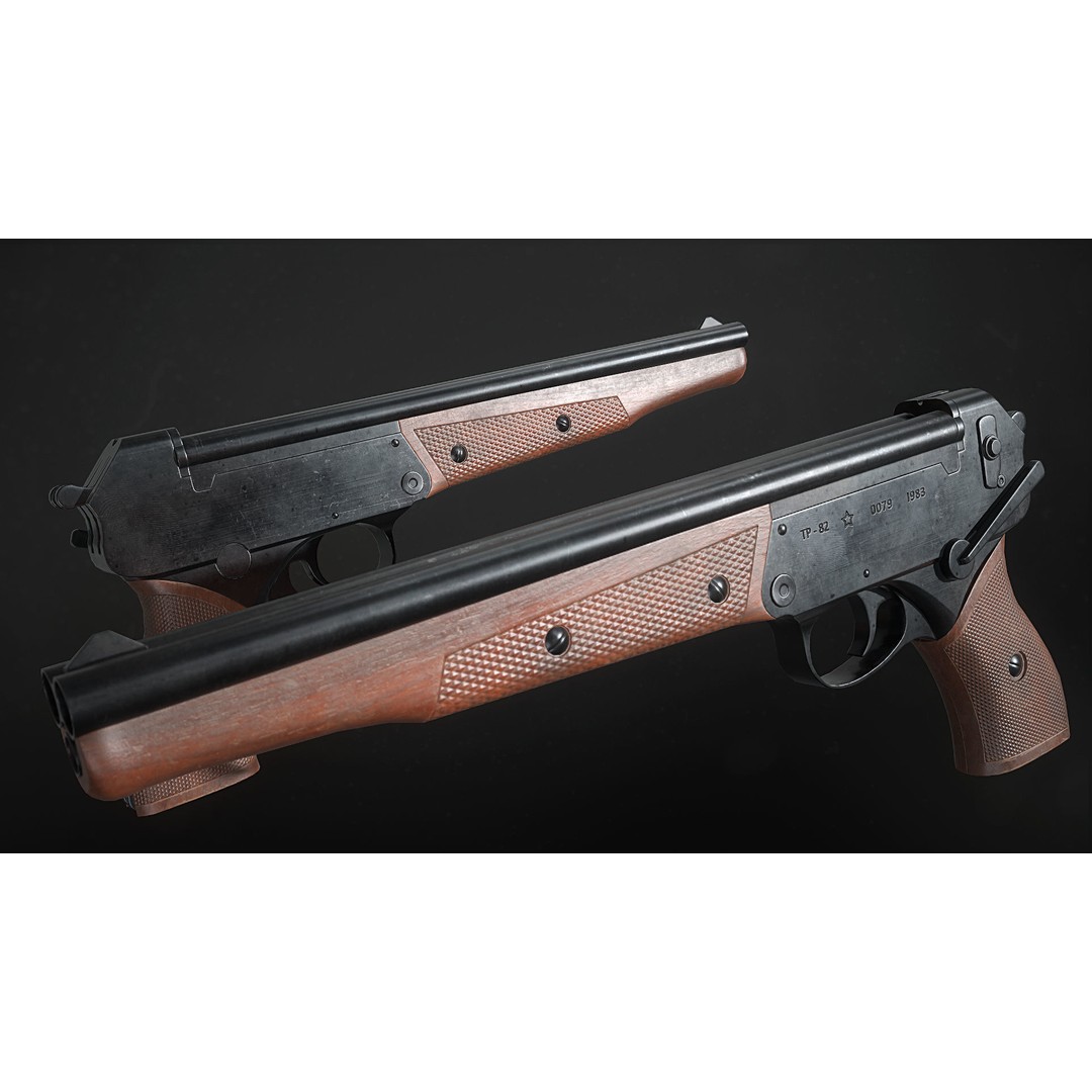 TP 82 Shotgun 3D Model – Low Poly Rigged PBR Asset, FBX, OBJ - View 7