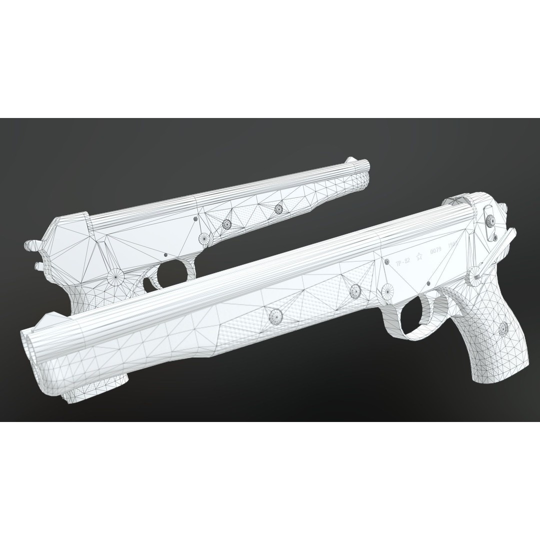 TP 82 Shotgun 3D Model – Low Poly Rigged PBR Asset, FBX, OBJ - View 9
