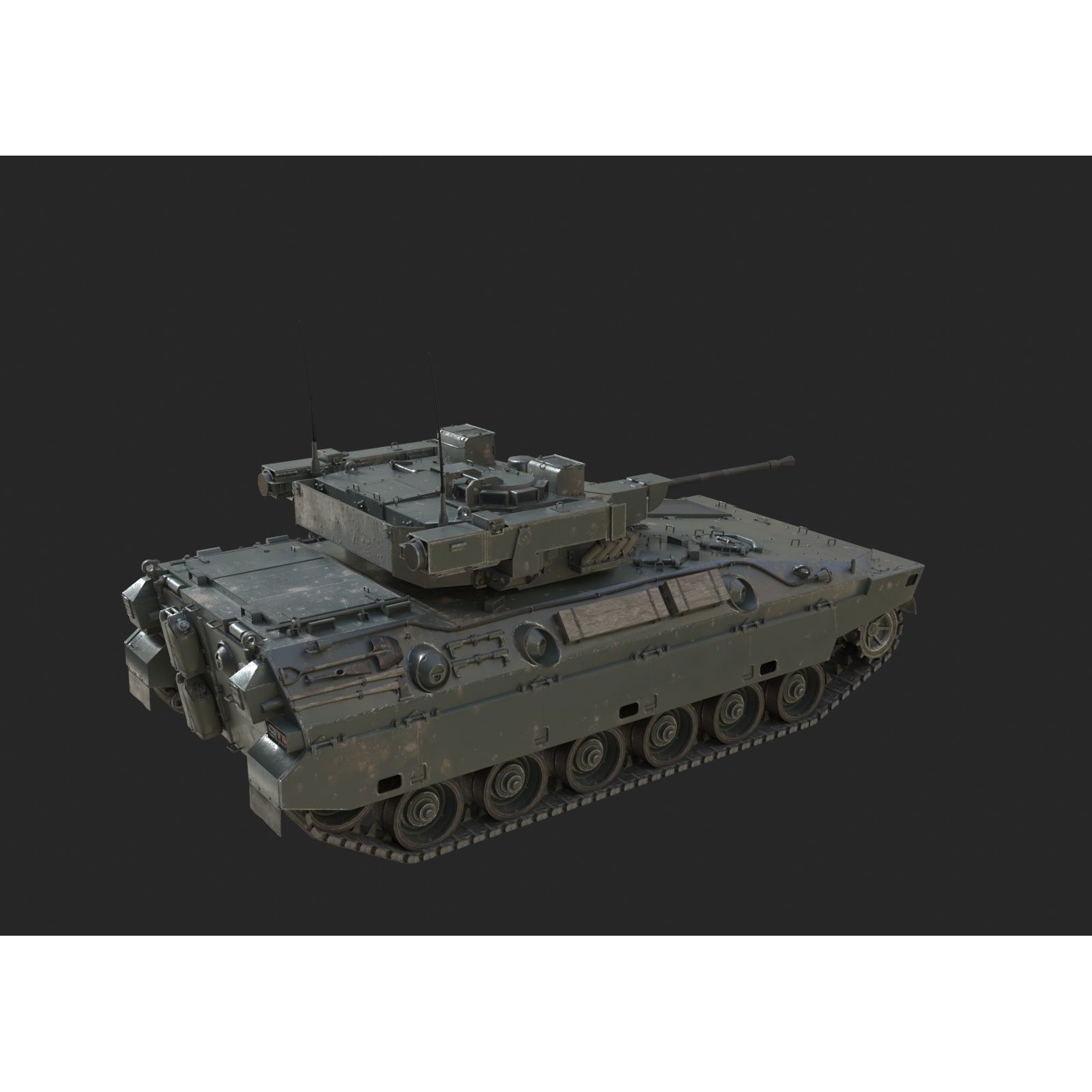 JSDF Type 89 Infantry Fighting Vehicle - Low-Poly Game-Ready 3D Model - View 8