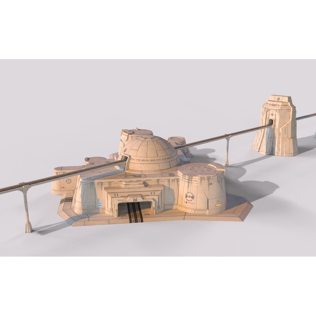 Mars Base 3D Model – Low Poly Game Ready Crater Environment, FBX - View 10