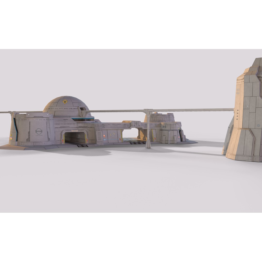 Mars Base 3D Model – Low Poly Game Ready Crater Environment, FBX - View 13