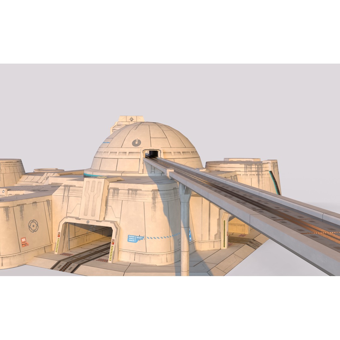 Mars Base 3D Model – Low Poly Game Ready Crater Environment, FBX - View 15