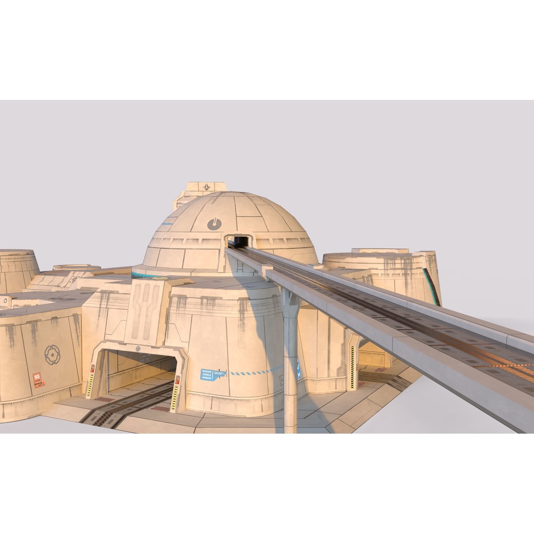 Mars Base 3D Model – Low Poly Game Ready Crater Environment, FBX - View 16