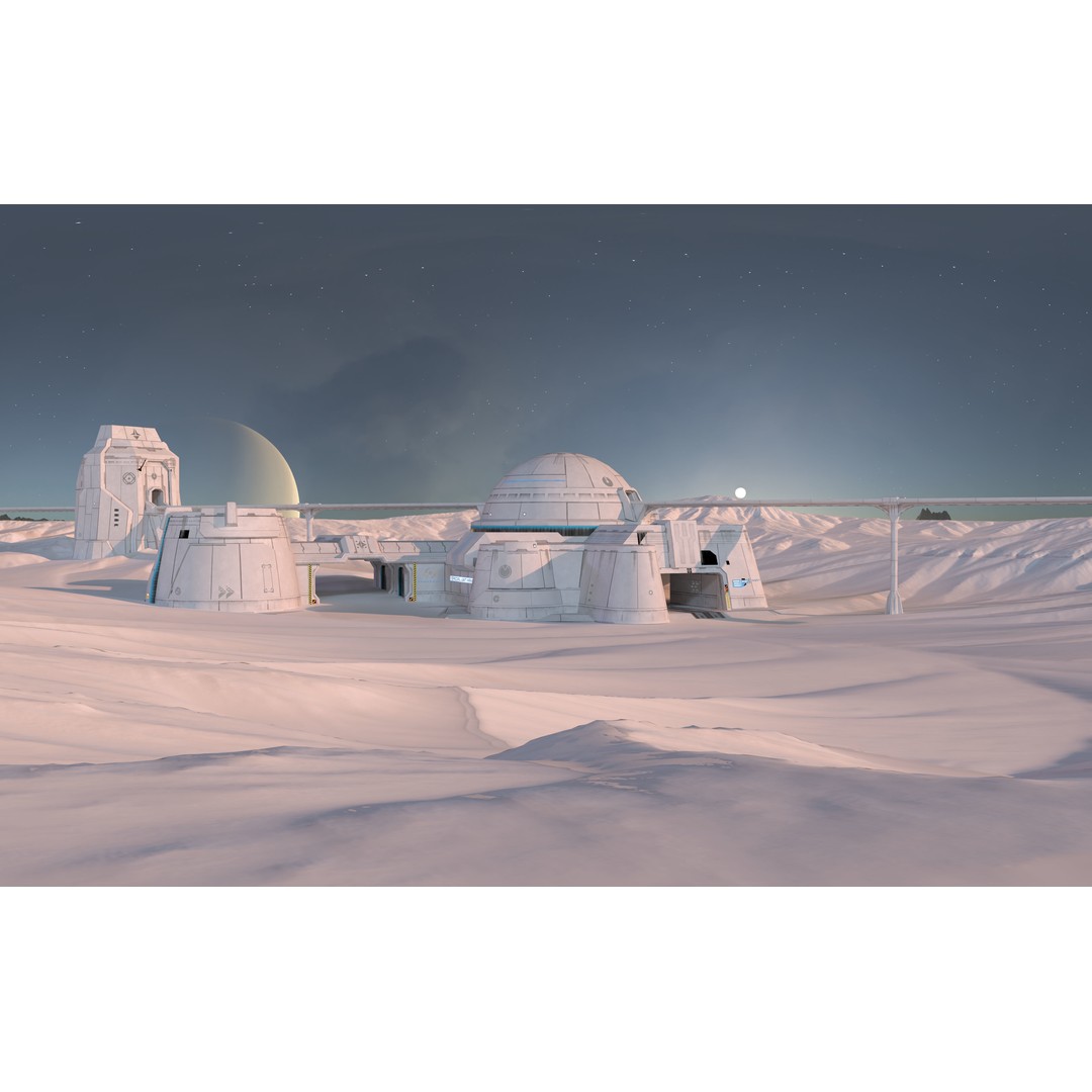 Mars Base 3D Model – Low Poly Game Ready Crater Environment, FBX - View 22