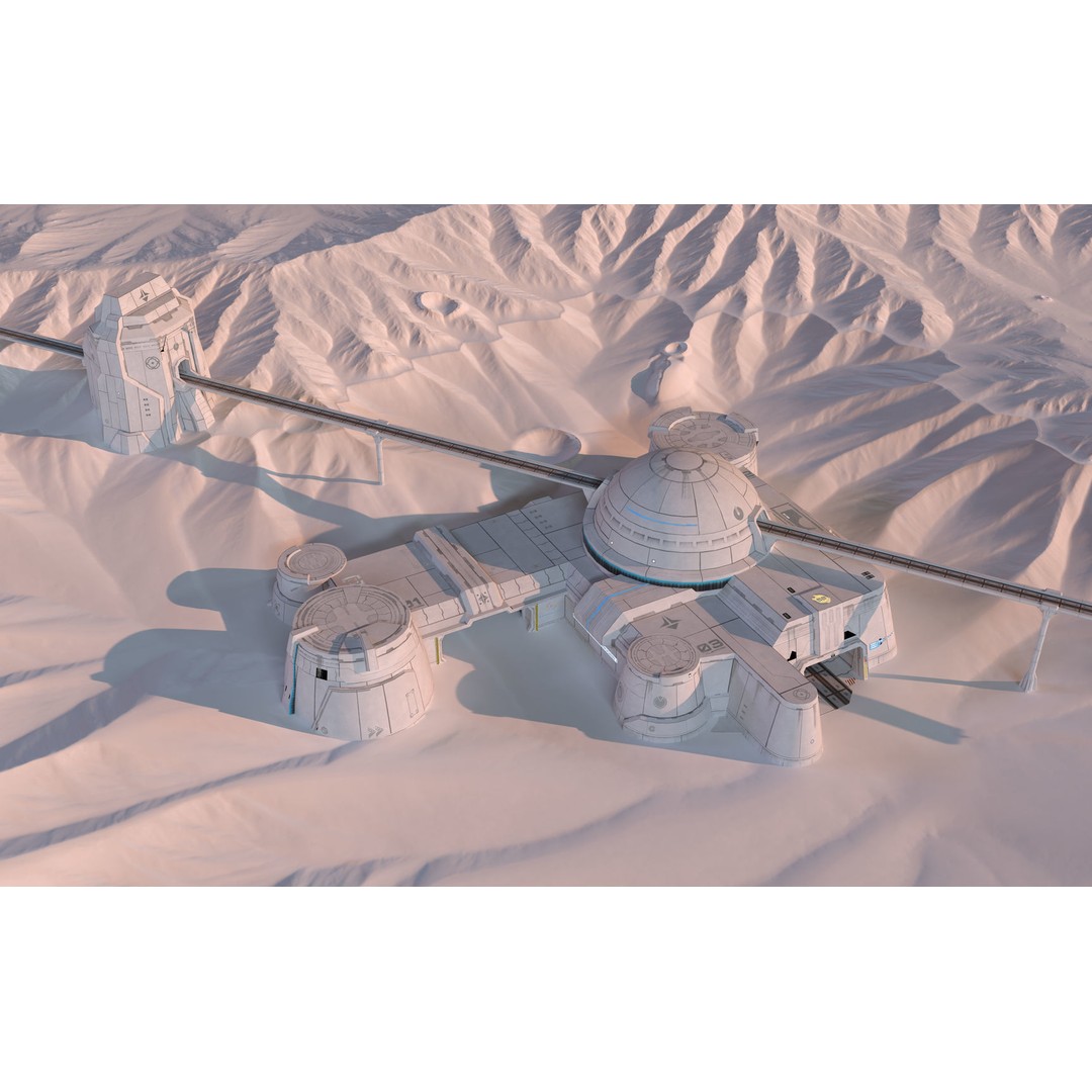 Mars Base 3D Model – Low Poly Game Ready Crater Environment, FBX - View 23