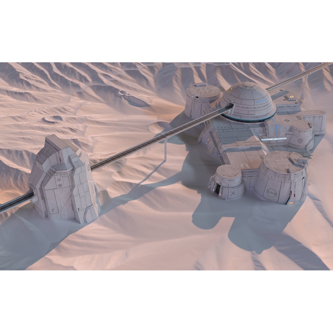 Mars Base 3D Model – Low Poly Game Ready Crater Environment, FBX - View 31