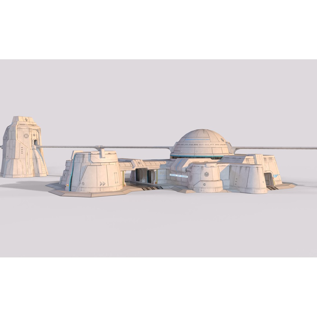Mars Base 3D Model – Low Poly Game Ready Crater Environment, FBX - View 32