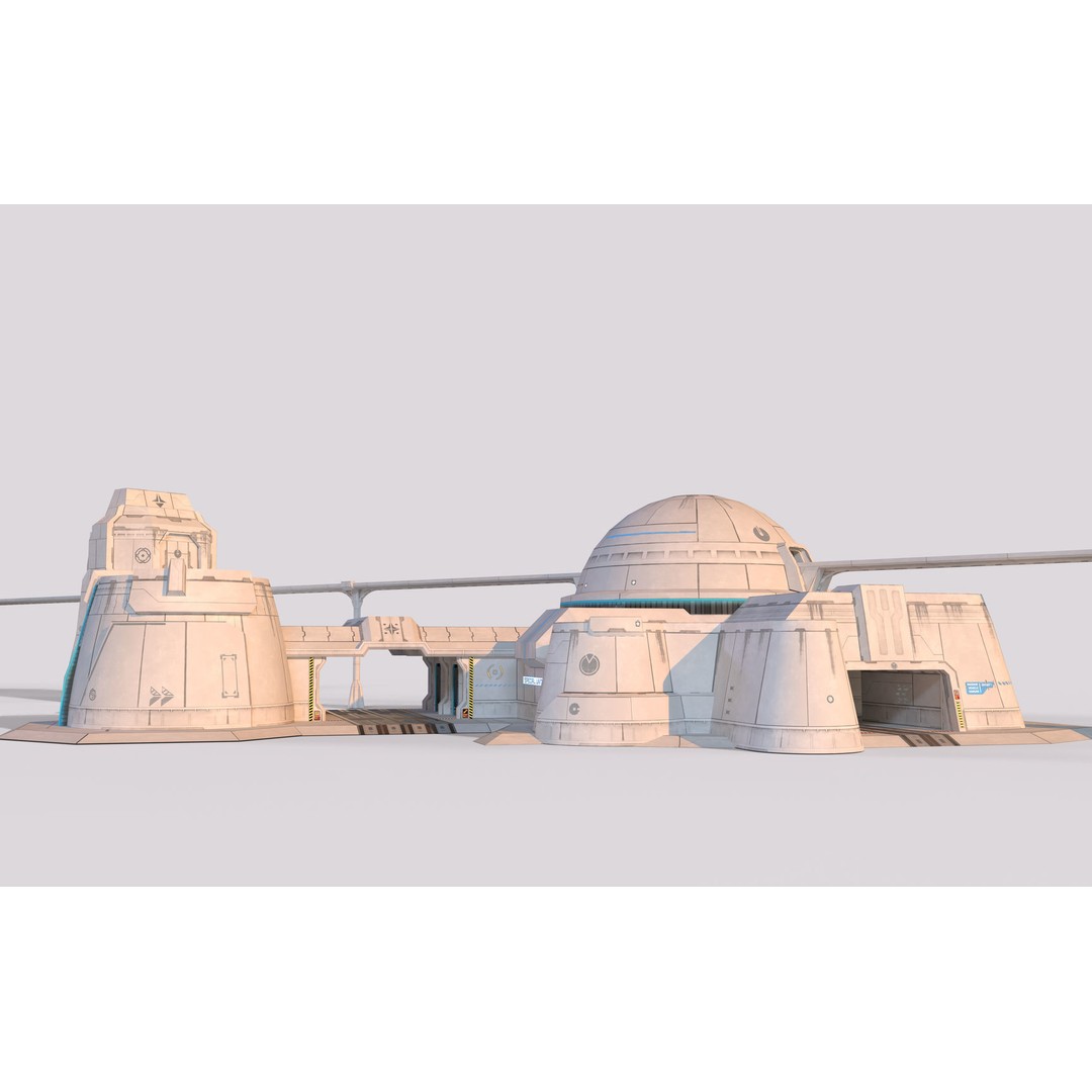 Mars Base 3D Model – Low Poly Game Ready Crater Environment, FBX - View 4