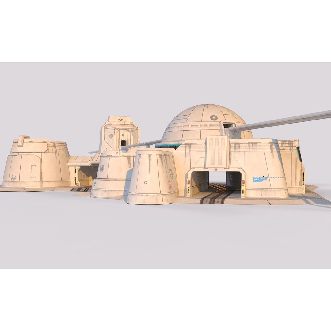 Mars Base 3D Model – Low Poly Game Ready Crater Environment, FBX - View 5