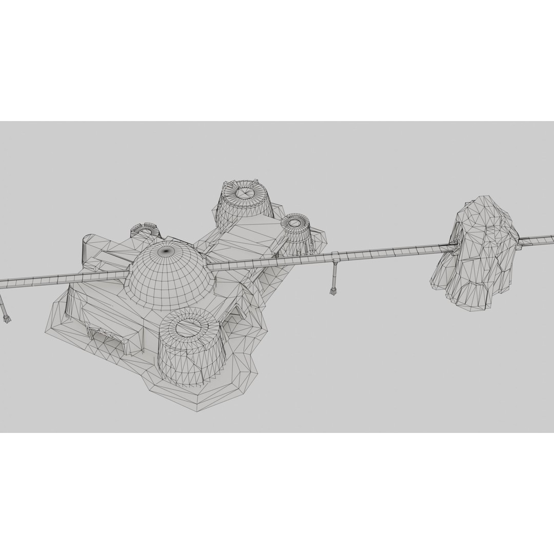 Mars Base 3D Model – Low Poly Game Ready Crater Environment, FBX - View 50