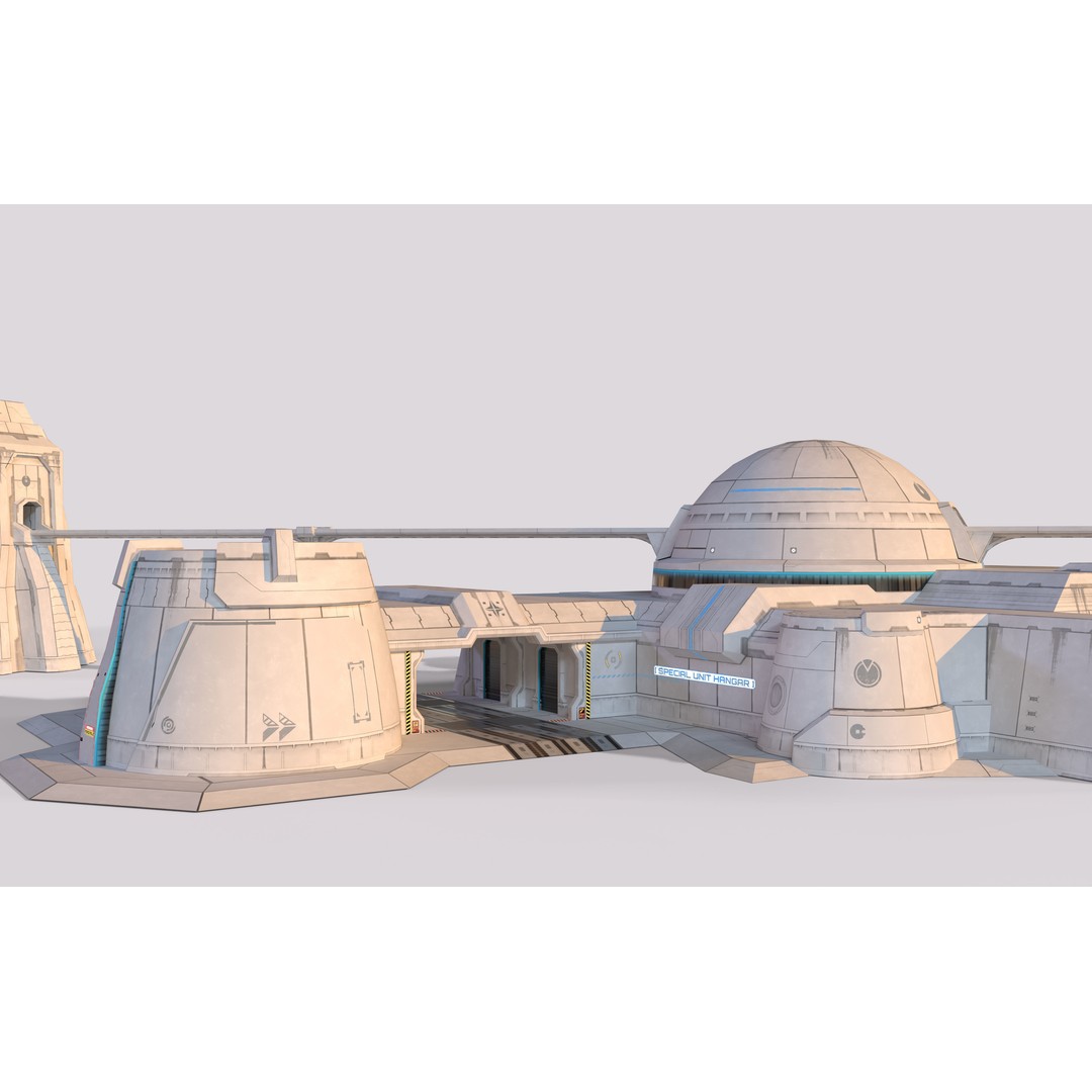 Mars Base 3D Model – Low Poly Game Ready Crater Environment, FBX - View 7