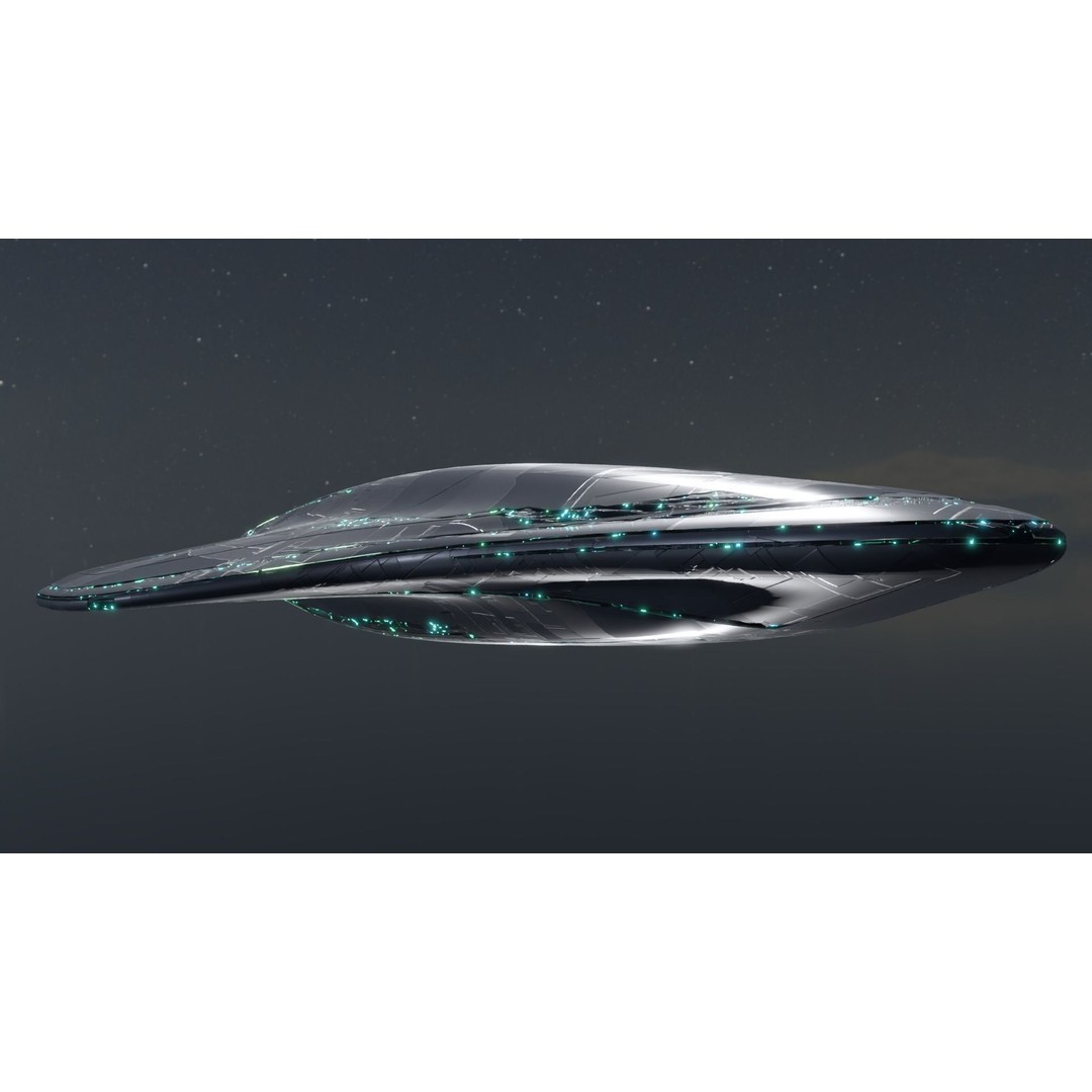 Mothership 3D Model – Futuristic Spaceship, Game Ready, Blender - View 13