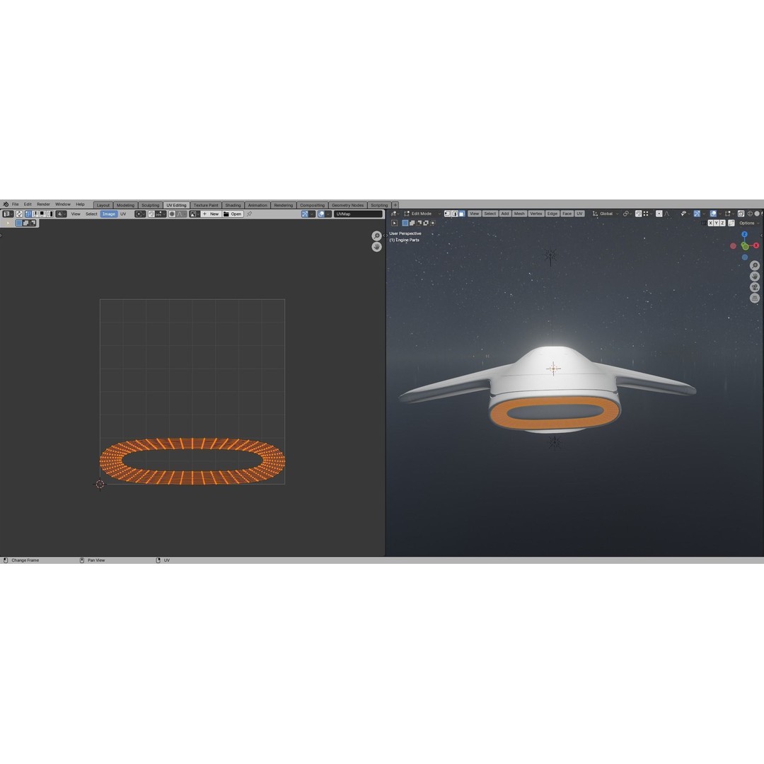 Mothership 3D Model – Futuristic Spaceship, Game Ready, Blender - View 25