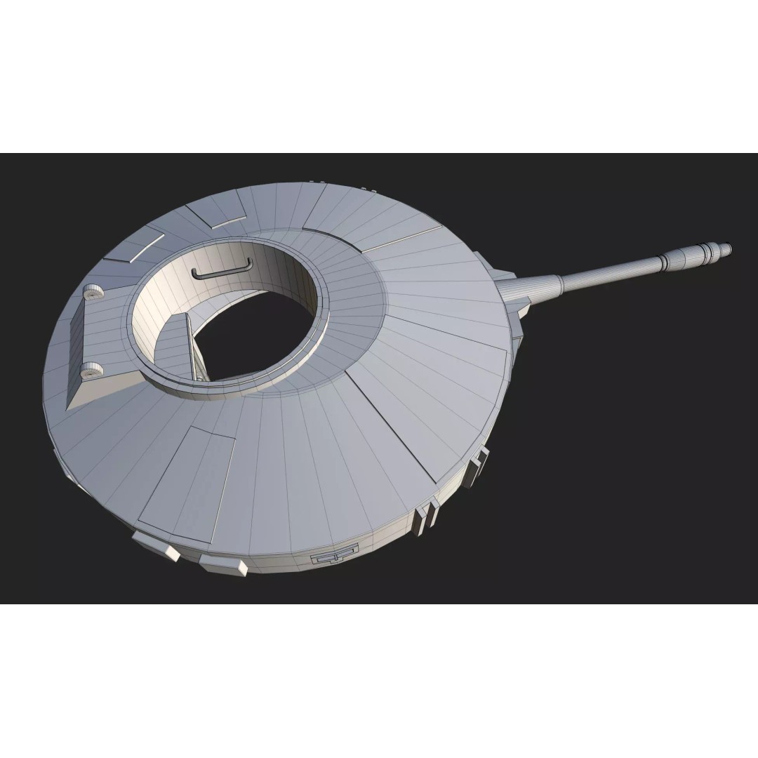 TurretGun 3D Model – Low Poly Military Asset with PBR Textures - View 21