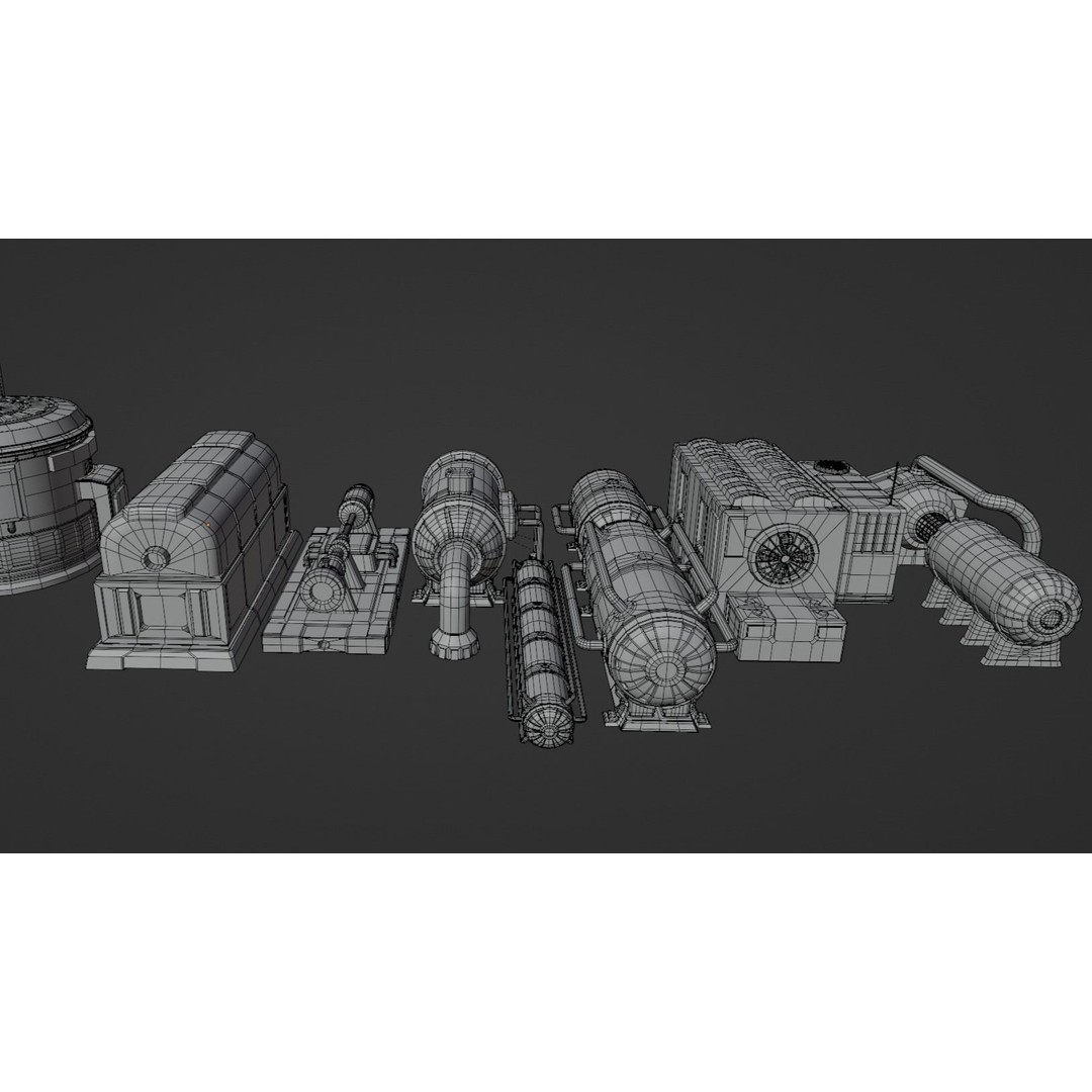 Industrial Factory 3D Model – Game Ready Hard Surface Assets, Blender, FBX - View 15