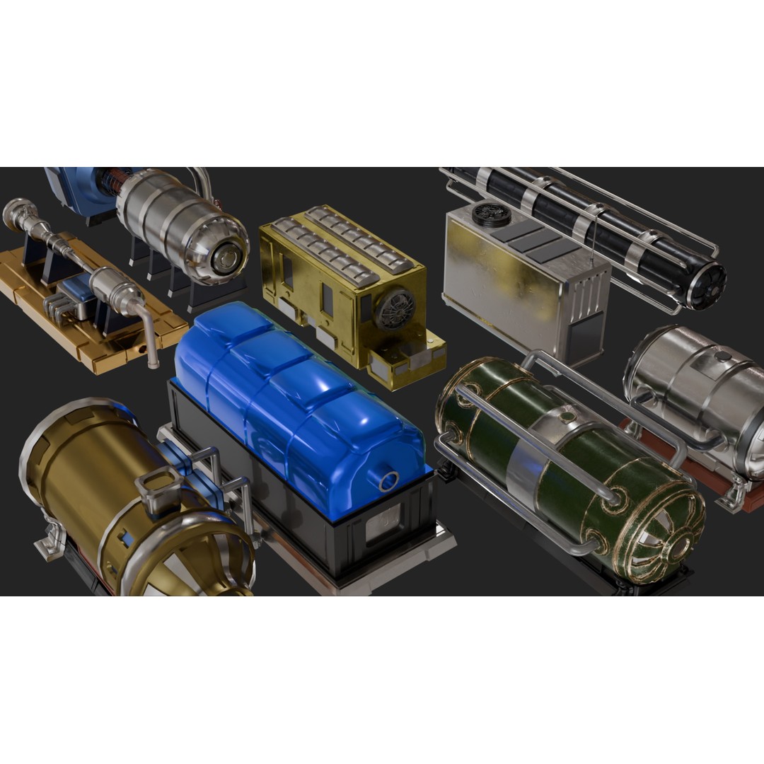 Industrial Factory 3D Model – Game Ready Hard Surface Assets, Blender, FBX - View 5