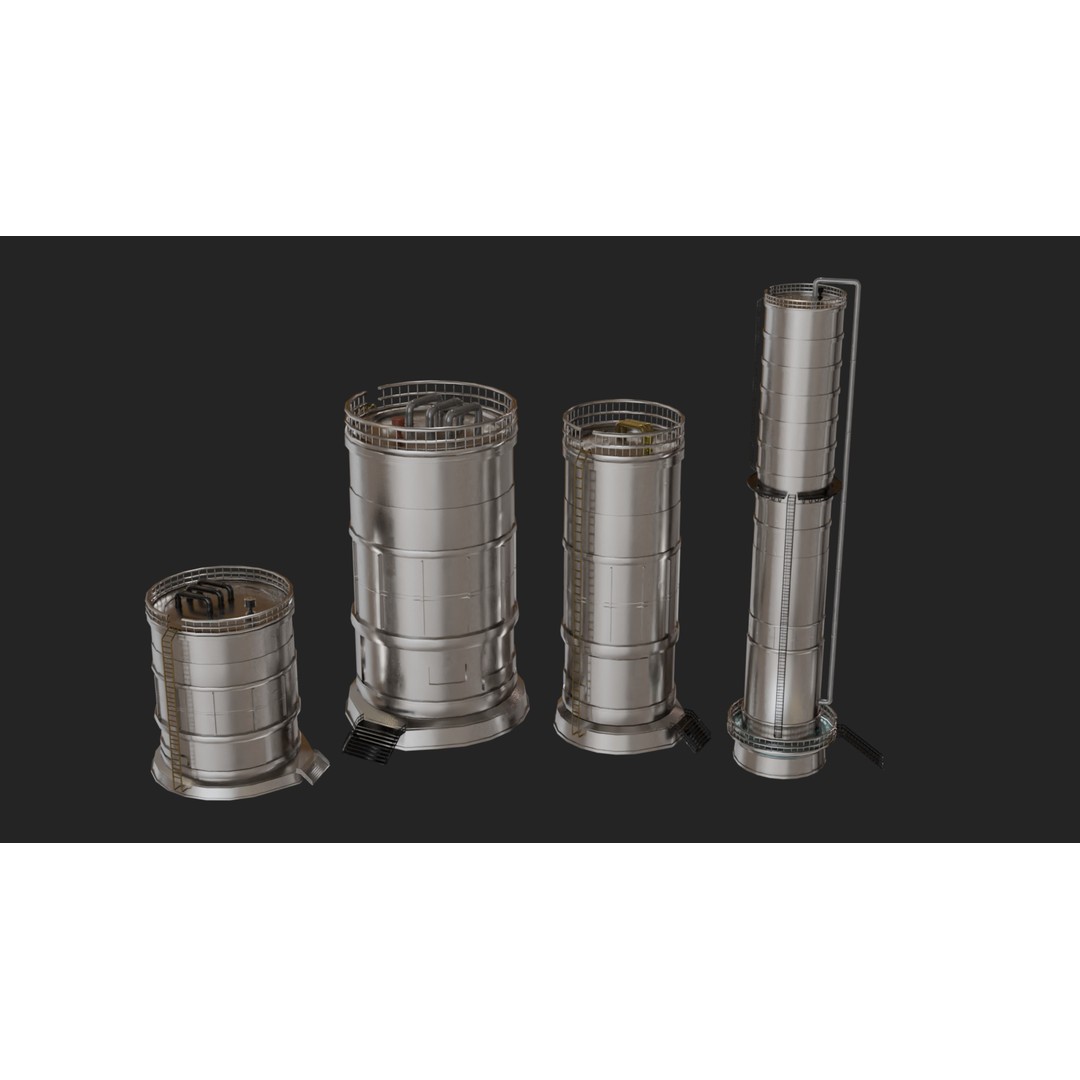 Industrial Factory 3D Model – Game Ready Hard Surface Assets, Blender, FBX - View 8