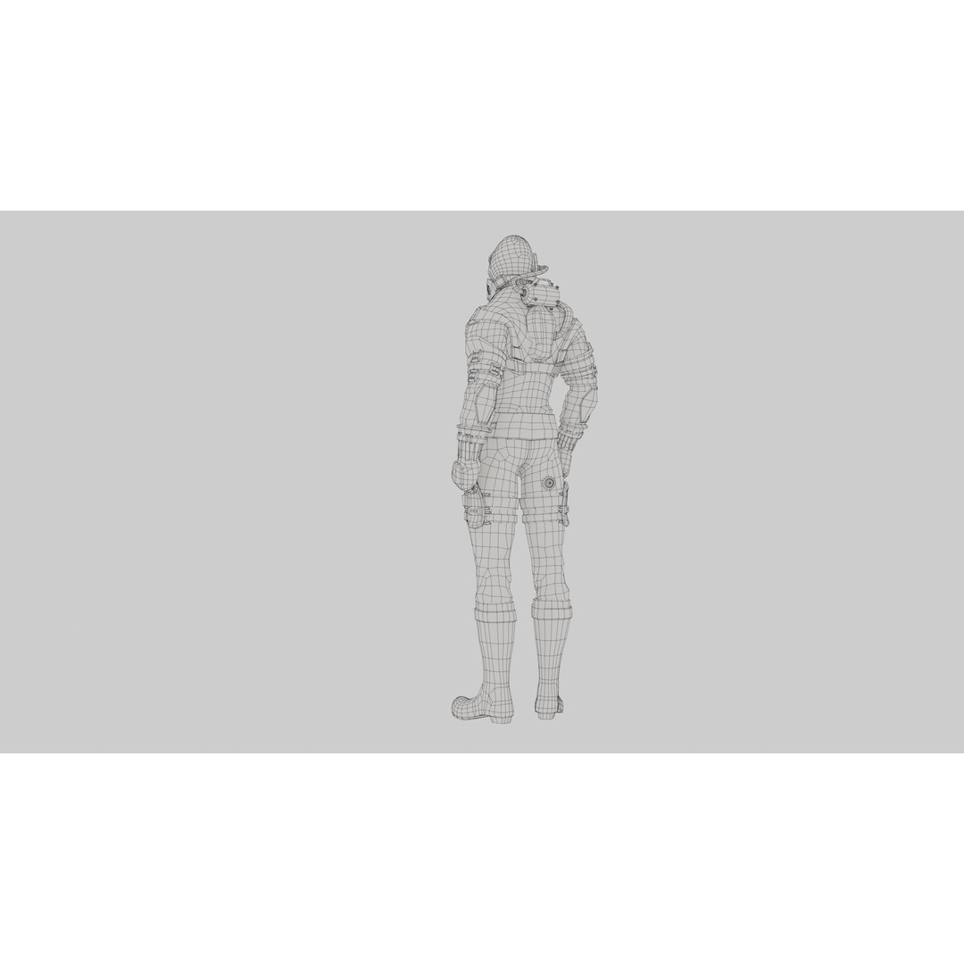 Sci-Fi Alien Character 3D Model – Low Poly Rigged Game Asset, FBX