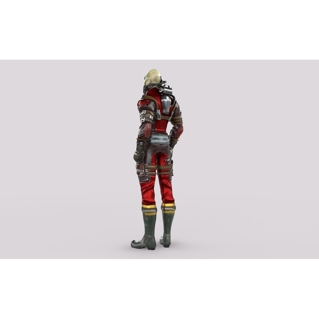 Sci-Fi Alien Character 3D Model – Low Poly Rigged Game Asset, FBX - View 10