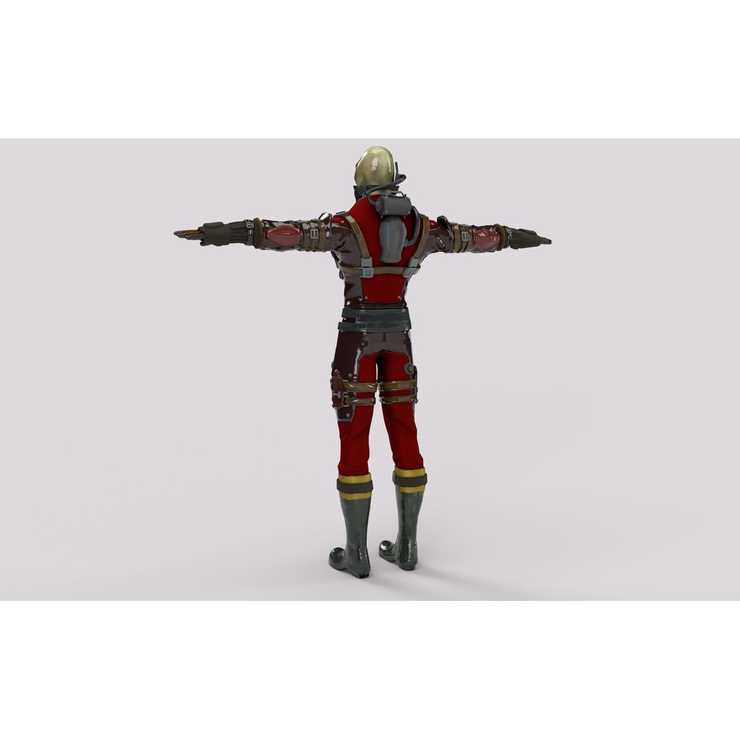 Sci-Fi Alien Character 3D Model – Low Poly Rigged Game Asset, FBX - View 12