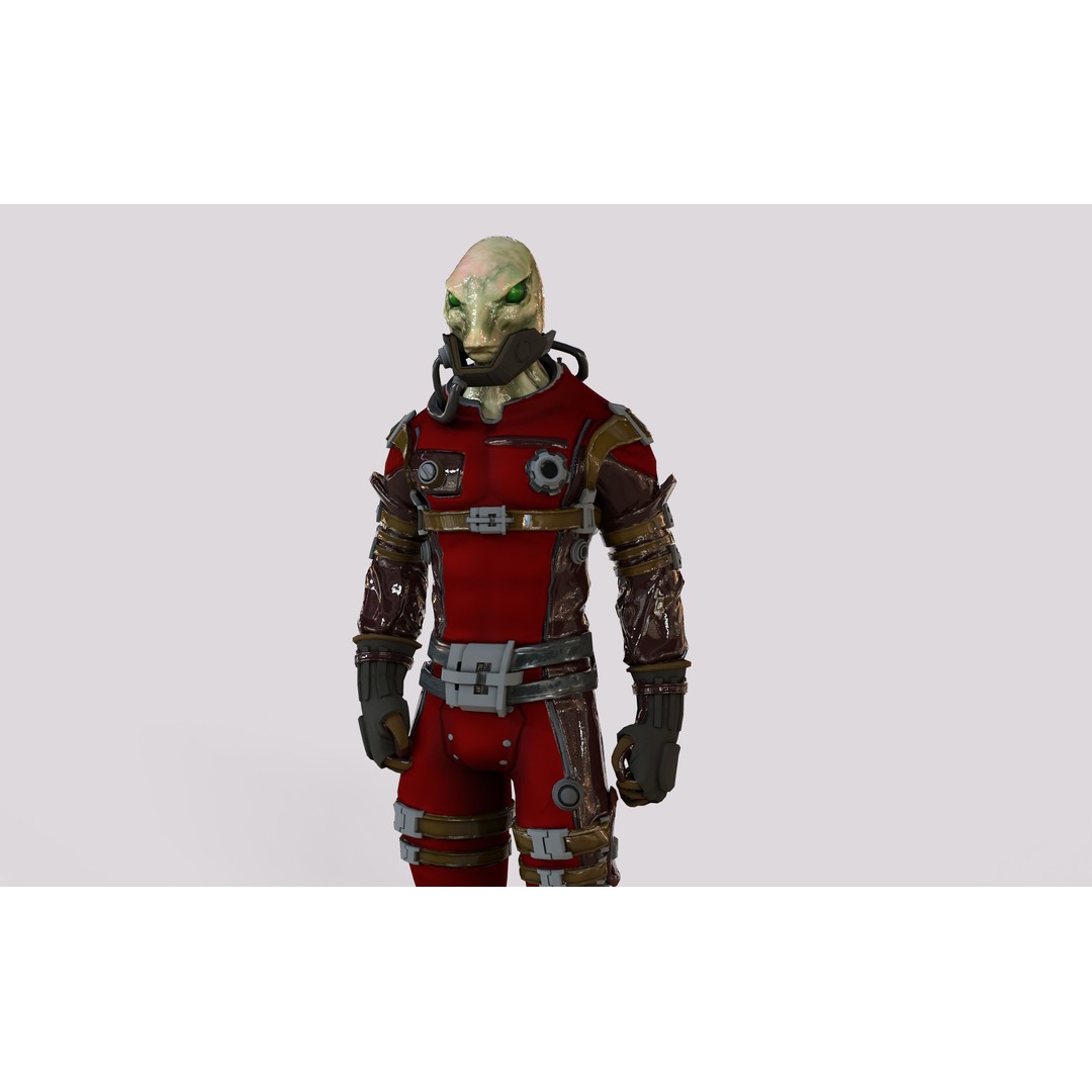 Sci-Fi Alien Character 3D Model – Low Poly Rigged Game Asset, FBX - View 13