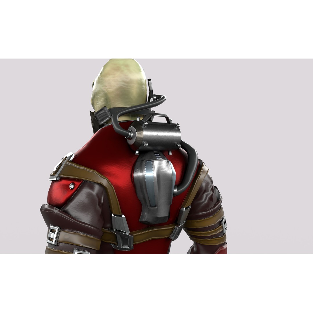 Sci-Fi Alien Character 3D Model – Low Poly Rigged Game Asset, FBX - View 15
