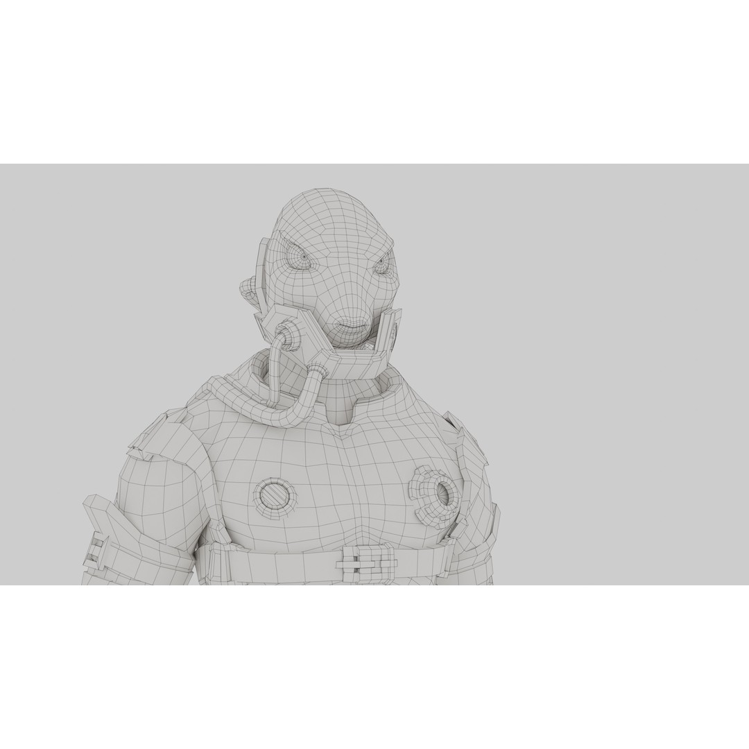 Sci-Fi Alien Character 3D Model – Low Poly Rigged Game Asset, FBX - View 19