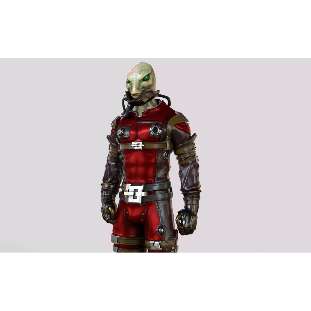 Sci-Fi Alien Character 3D Model – Low Poly Rigged Game Asset, FBX - View 2