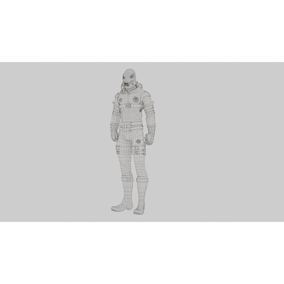 Sci-Fi Alien Character 3D Model – Low Poly Rigged Game Asset, FBX - View 22