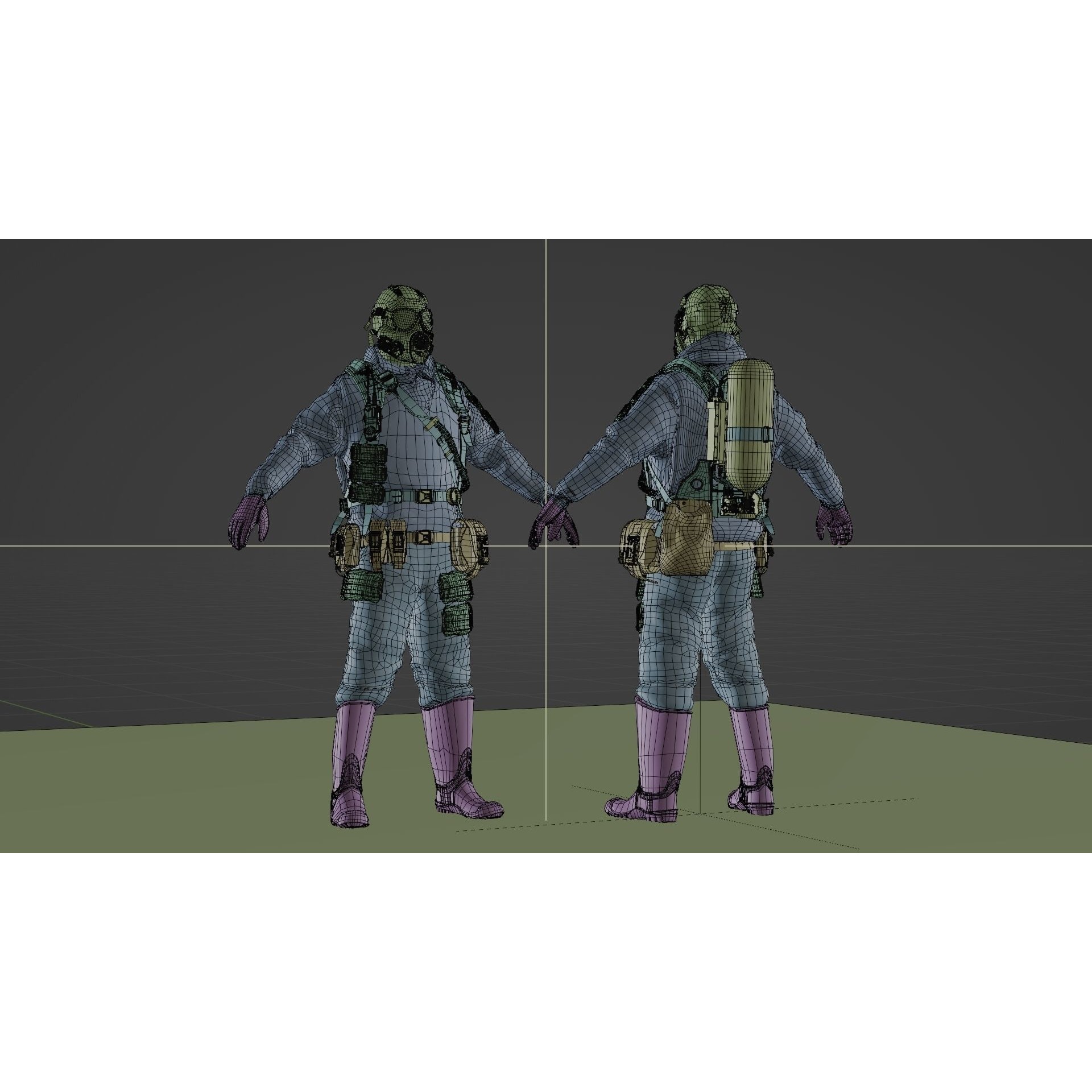HAZMAT NBC Suit - Game-Ready 3D Model - View 23