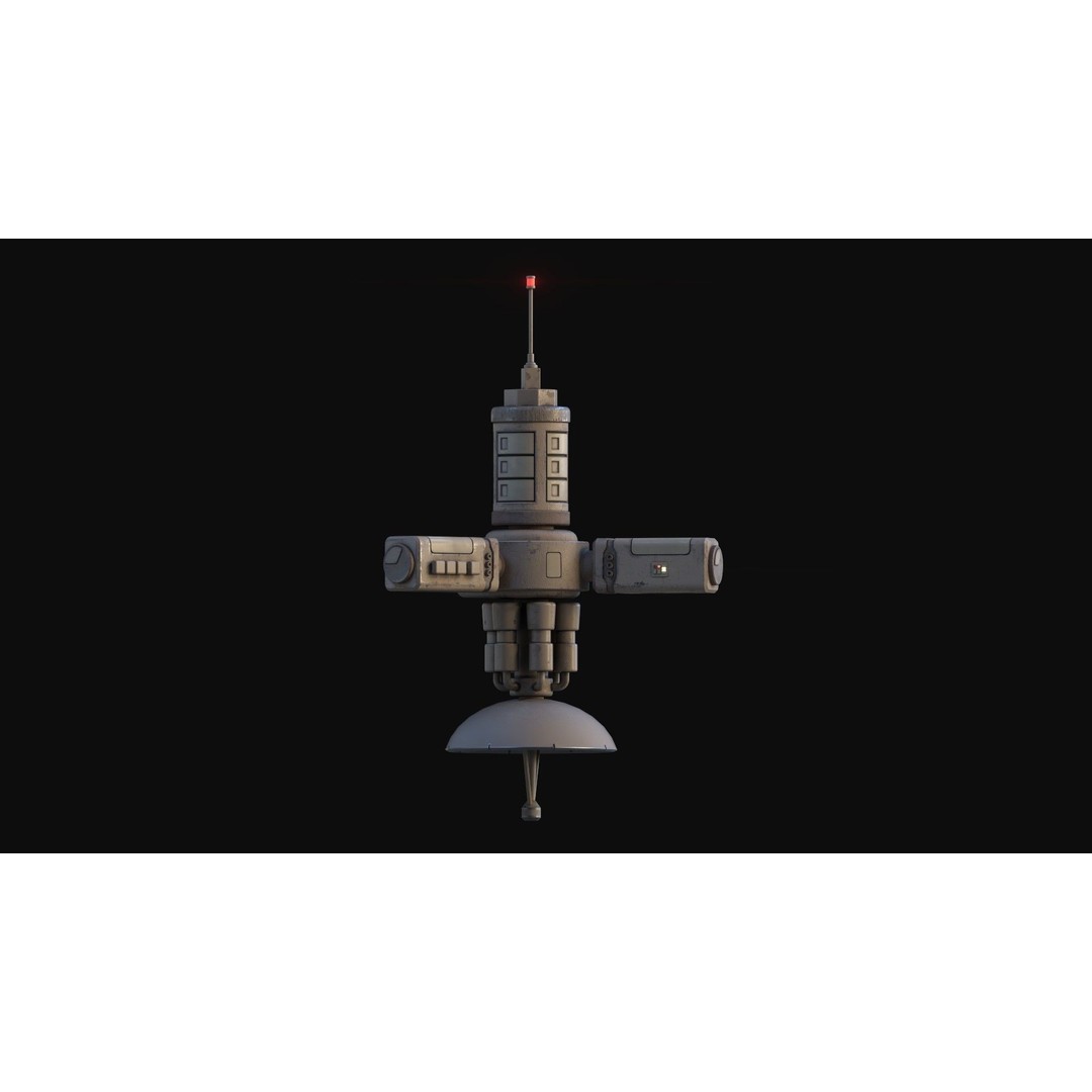 Stylized Satellite 3D Model – Low Poly Game Asset, FBX, PBR - View 11