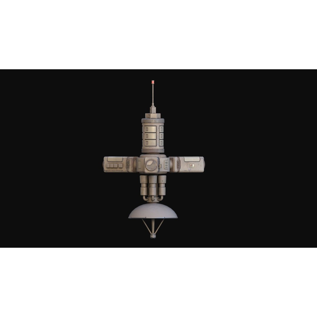 Stylized Satellite 3D Model – Low Poly Game Asset, FBX, PBR - View 13
