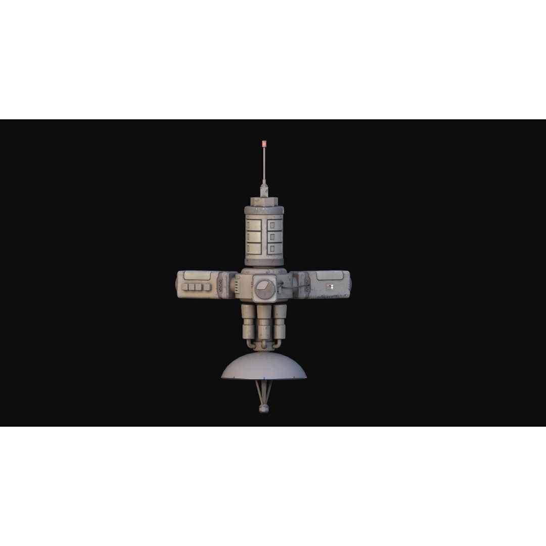 Stylized Satellite 3D Model – Low Poly Game Asset, FBX, PBR - View 15