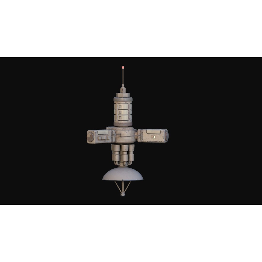 Stylized Satellite 3D Model – Low Poly Game Asset, FBX, PBR - View 16
