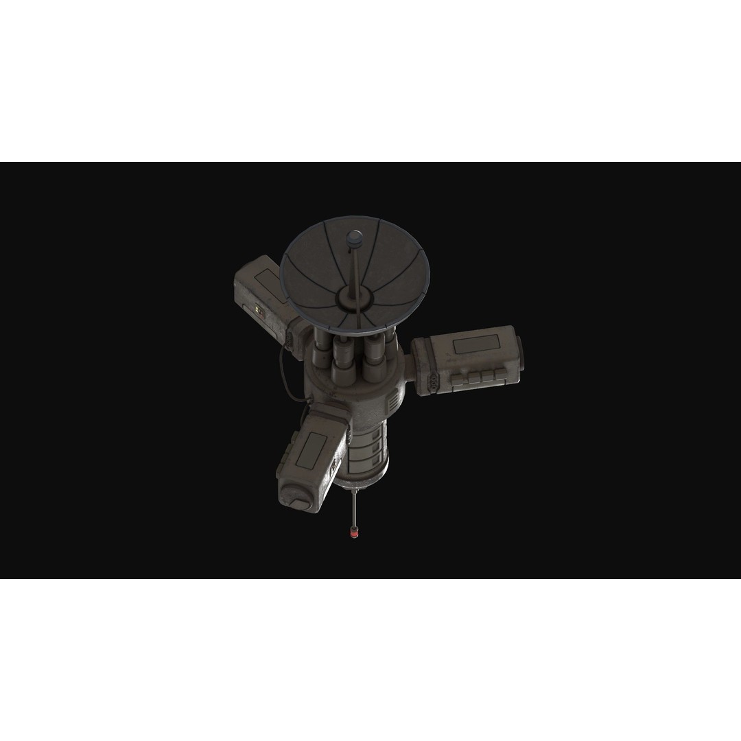 Stylized Satellite 3D Model – Low Poly Game Asset, FBX, PBR - View 6