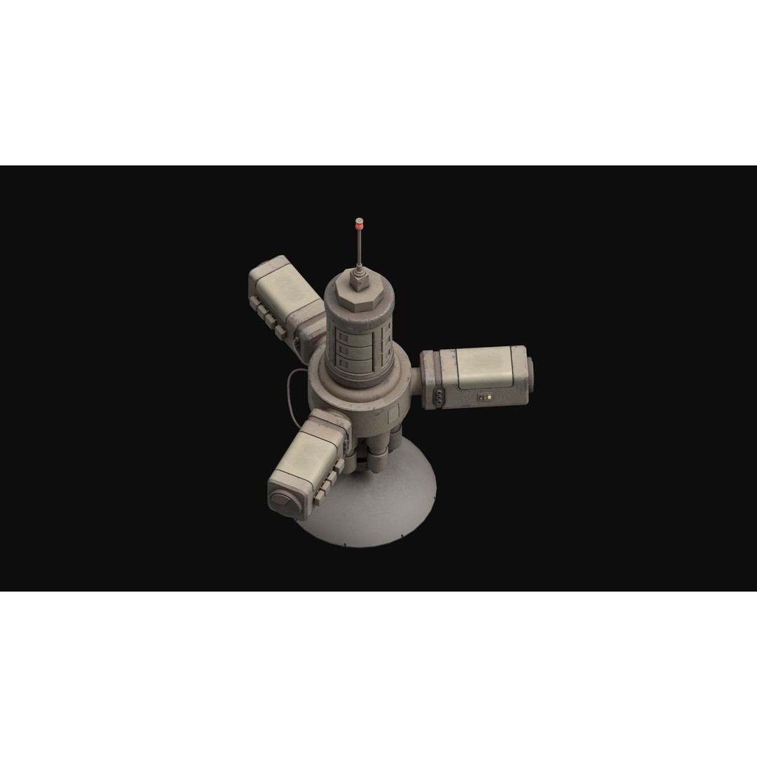 Stylized Satellite 3D Model – Low Poly Game Asset, FBX, PBR - View 7