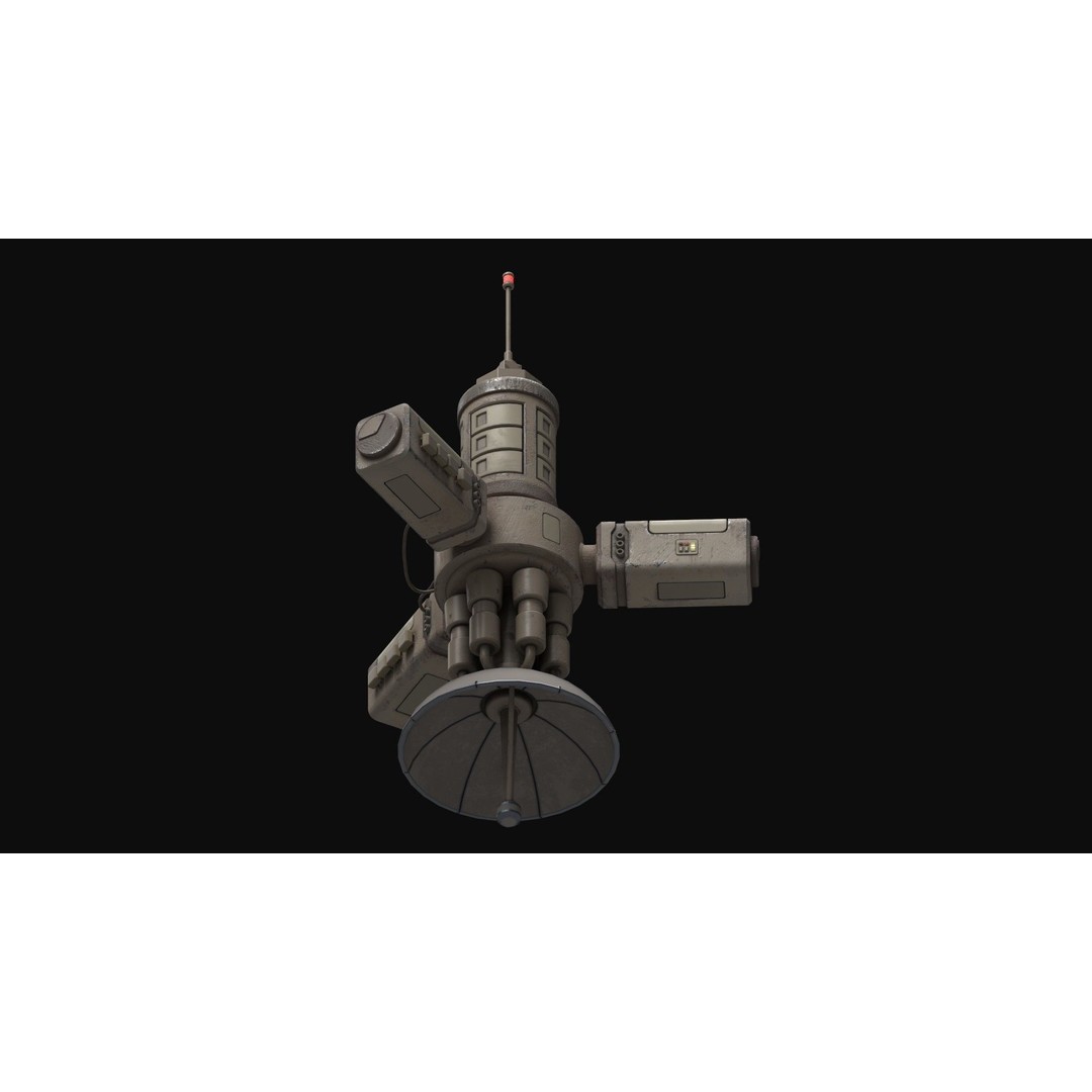 Stylized Satellite 3D Model – Low Poly Game Asset, FBX, PBR - View 9