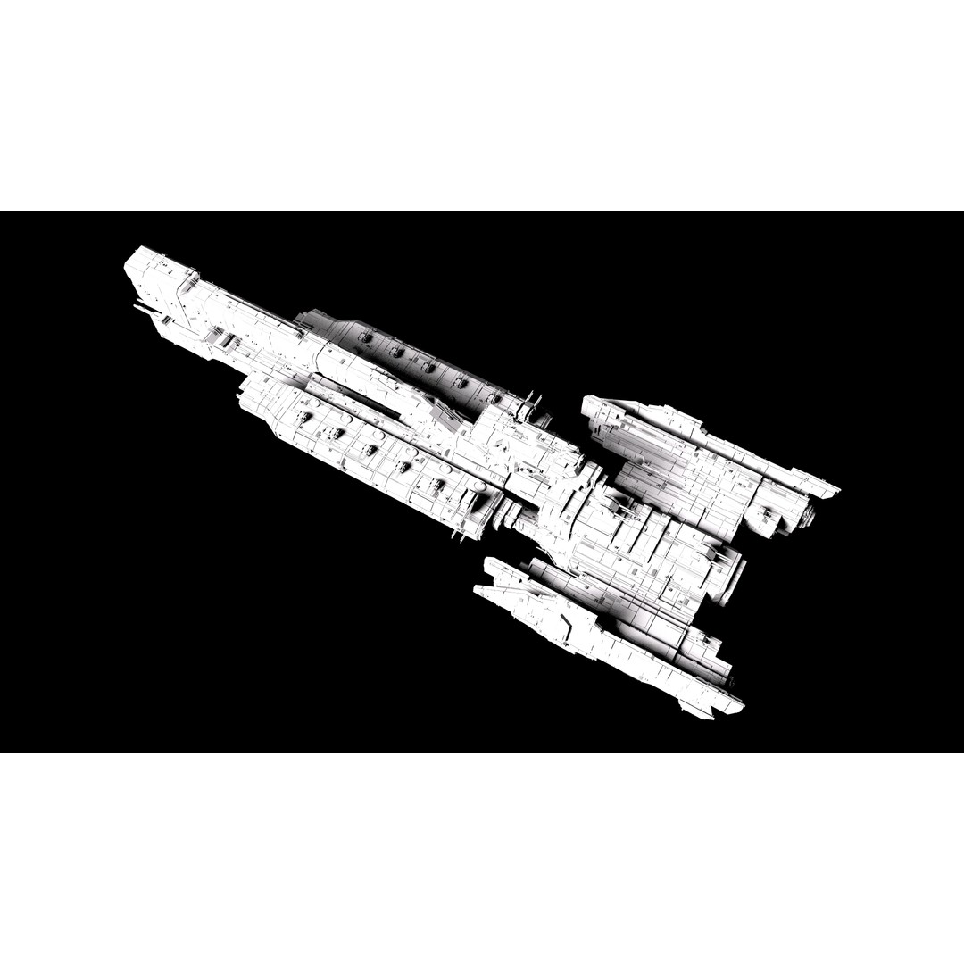 Paris Class Heavy Frigate 3D Model – High Poly Sci-Fi Spaceship, FBX - View 13