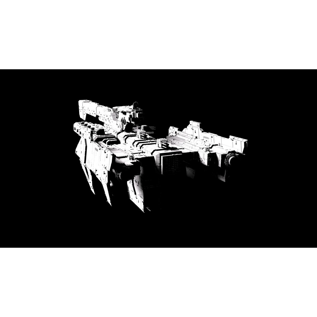 Paris Class Heavy Frigate 3D Model – High Poly Sci-Fi Spaceship, FBX - View 3