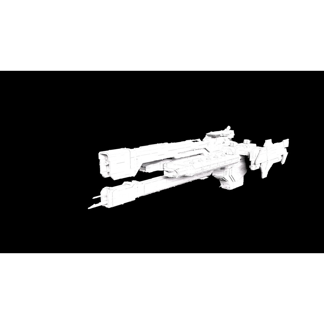 Paris Class Heavy Frigate 3D Model – High Poly Sci-Fi Spaceship, FBX - View 5