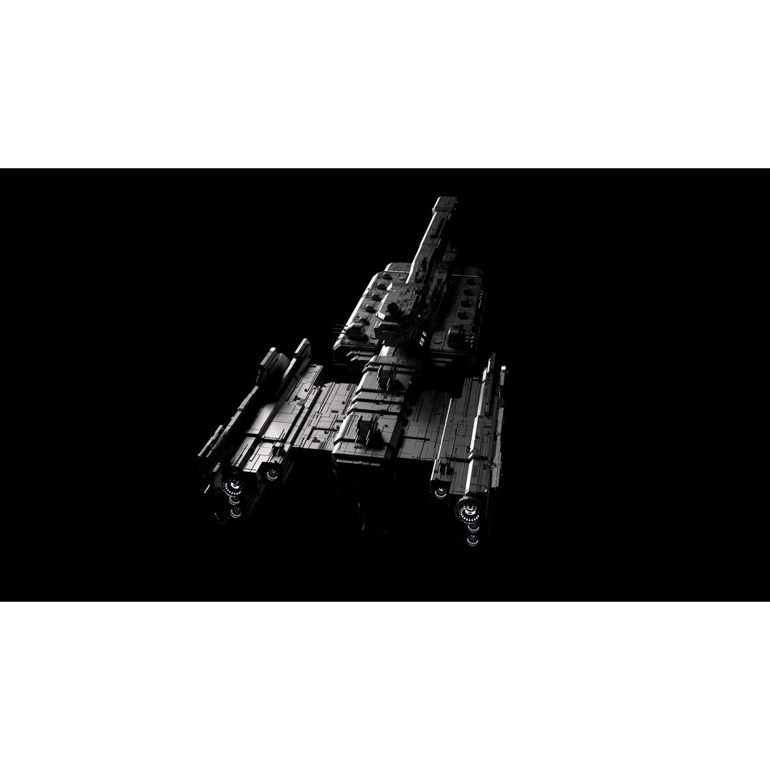 Paris Class Heavy Frigate 3D Model – High Poly Sci-Fi Spaceship, FBX - View 6