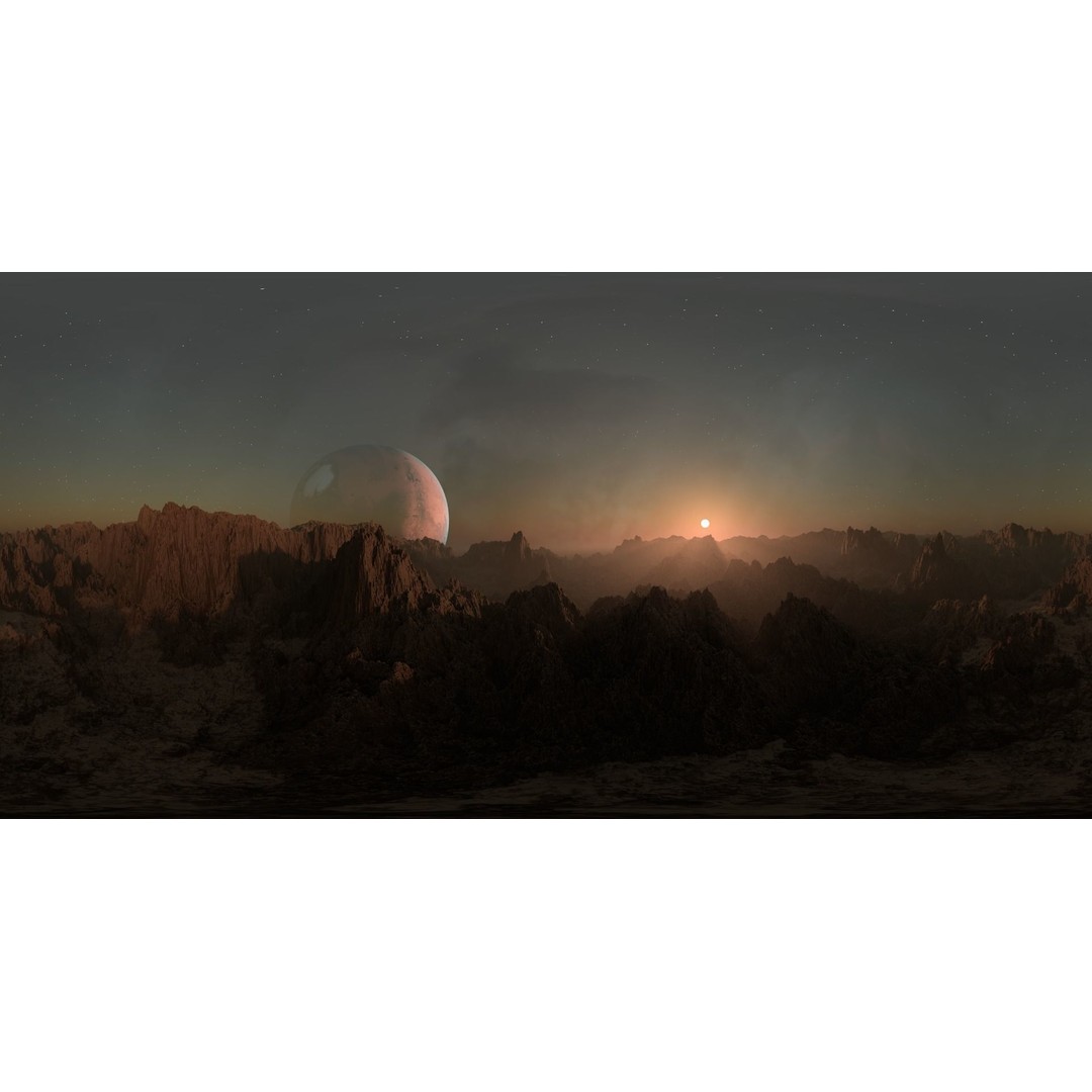 Alien Planet Landscape 3D Model – Low Poly HDRI Pack, 12K Resolution - View 20