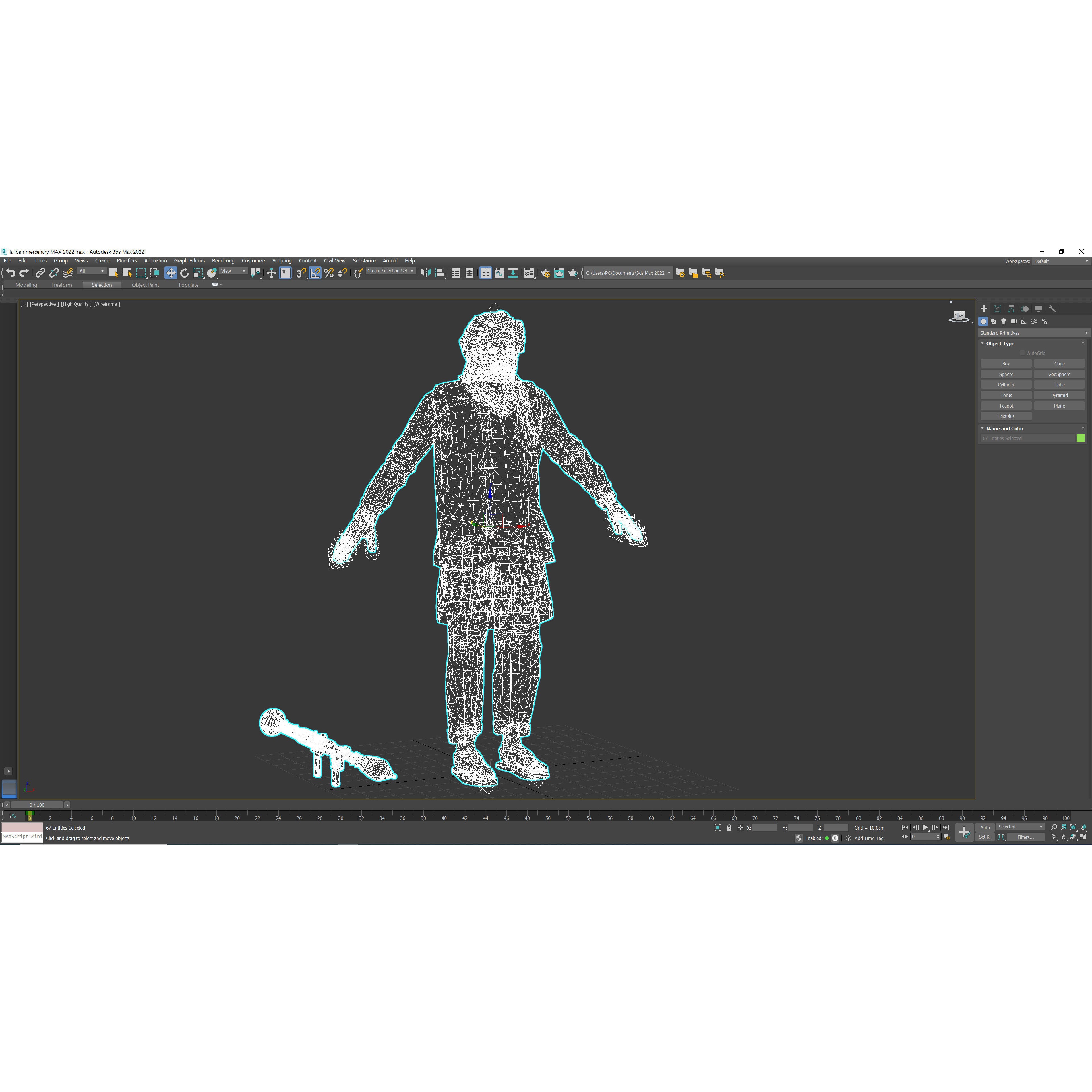 Taliban Mercenary - Low-Poly Game-Ready 3D Model
