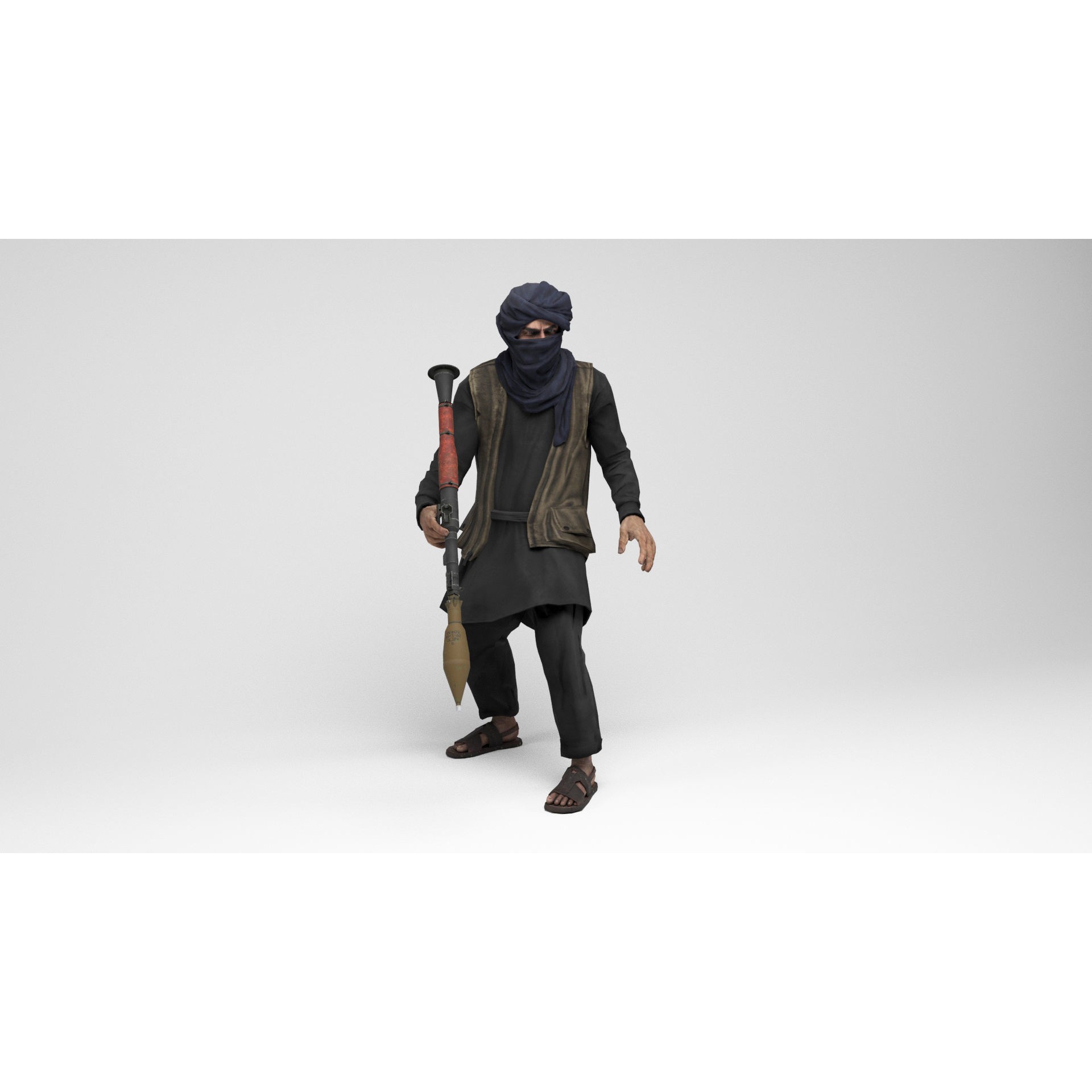 Taliban Mercenary - Low-Poly Game-Ready 3D Model - View 16