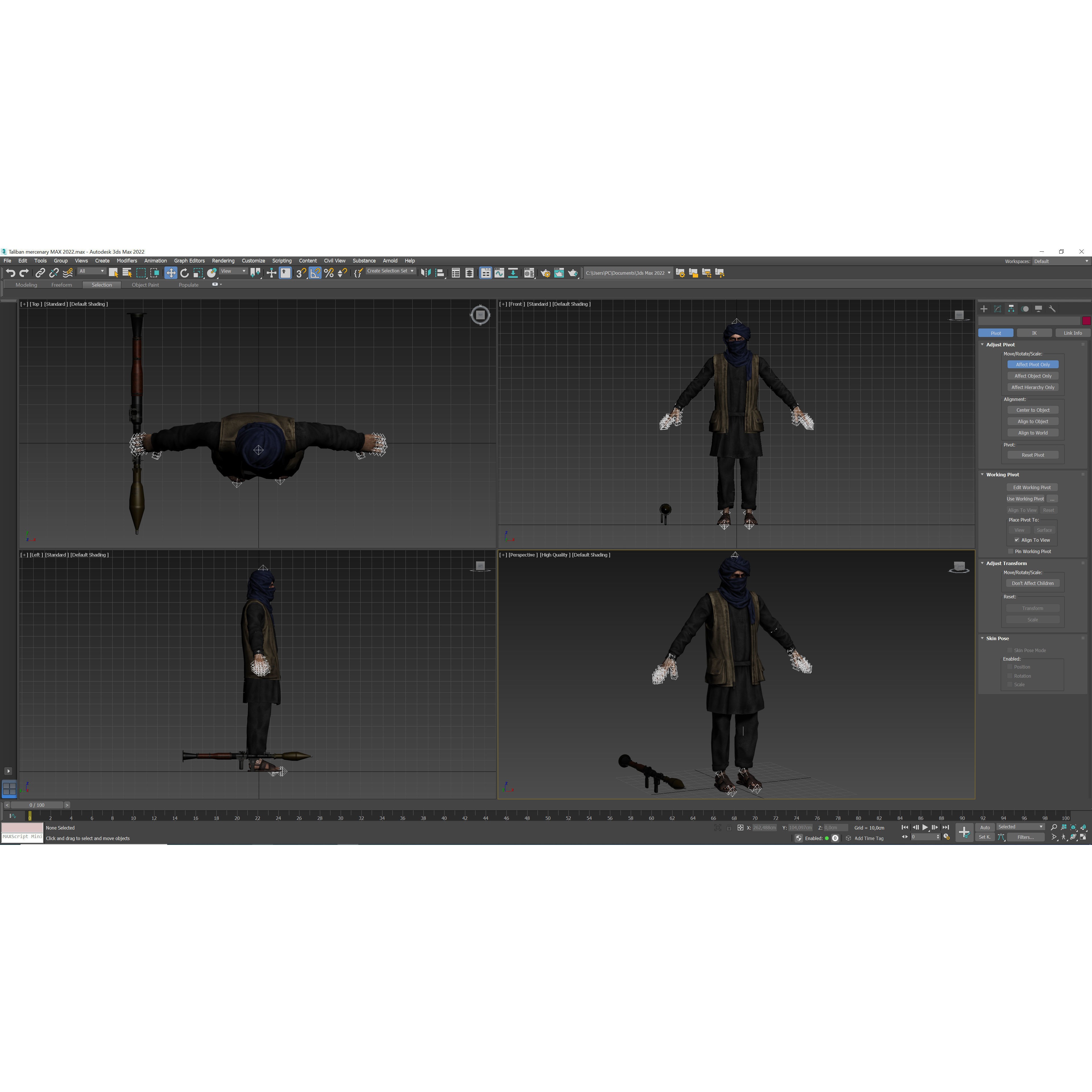 Taliban Mercenary - Low-Poly Game-Ready 3D Model - View 17